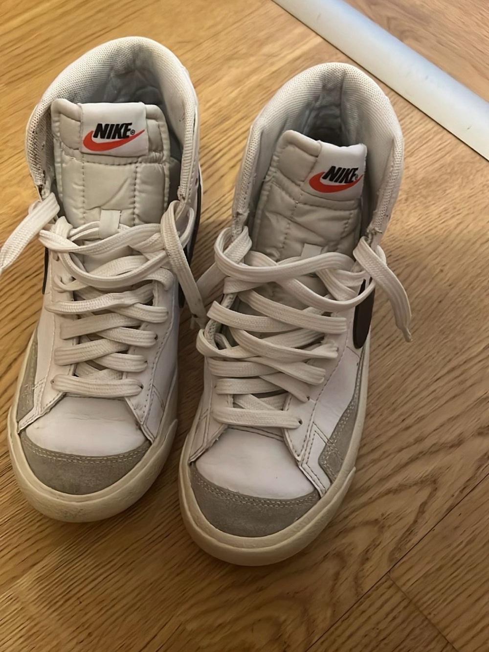 Nike White and Beige Low-Top Sneakers Interior Detail